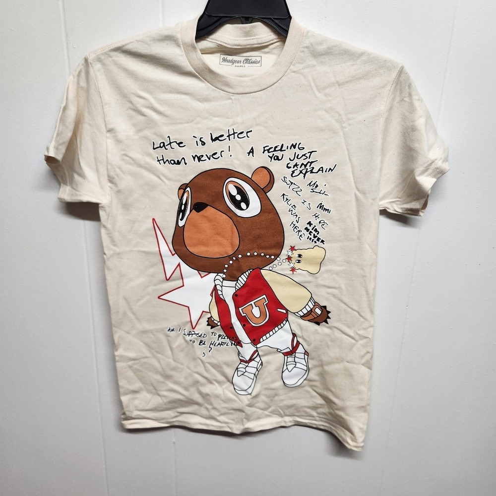 Headgear Classics Shirt Mens Small White Bear Cartoon Graphic Tee T-Shirt